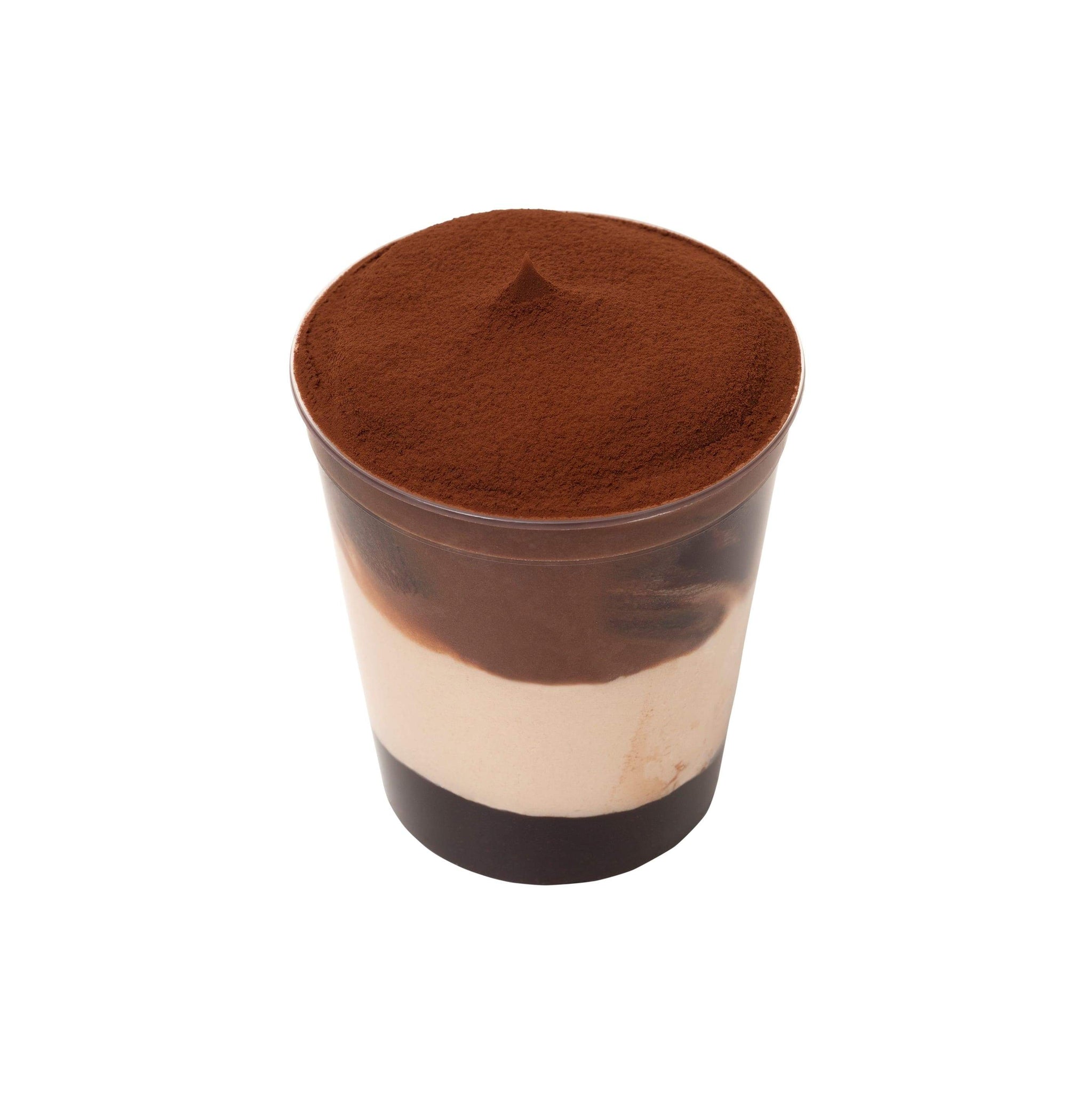 Coppetta Gelato Cioccolato e Nocciola Bindi: gelato alla nocciola e gelato al cioccolato con variegatura al cioccolato.
