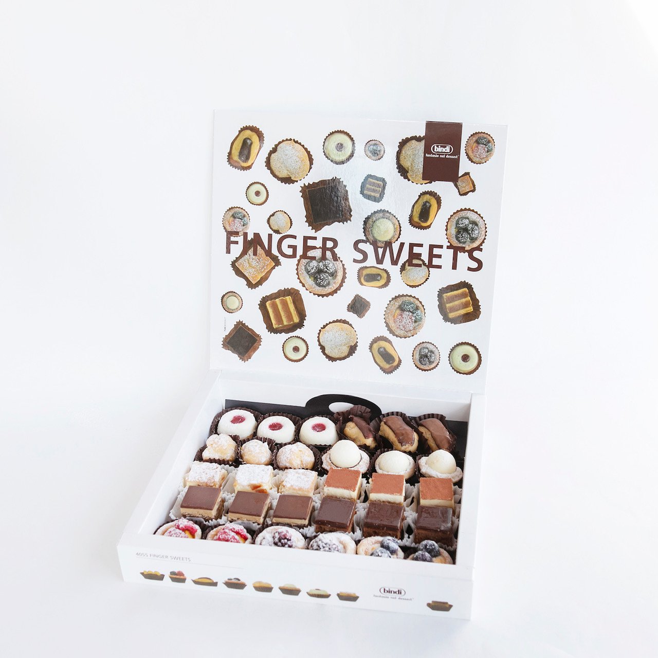 finger sweets Bindi, un' elegante scatola di mignon dipasticceria da 30 pezzi