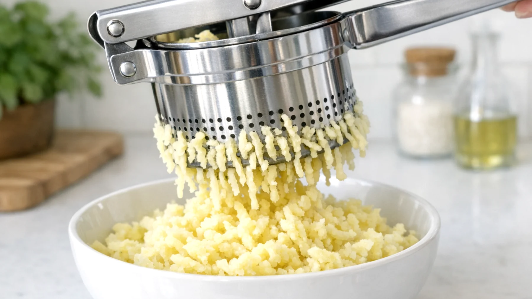 Come scegliere lo schiacciapatate giusto per ottenere purè perfetti e cremosi senza grumi, considerando i diversi tipi disponibili sul mercato (a pressione, a manovella, a ricer) e le caratteristiche da valutare in base alle proprie esigenze in cucina"