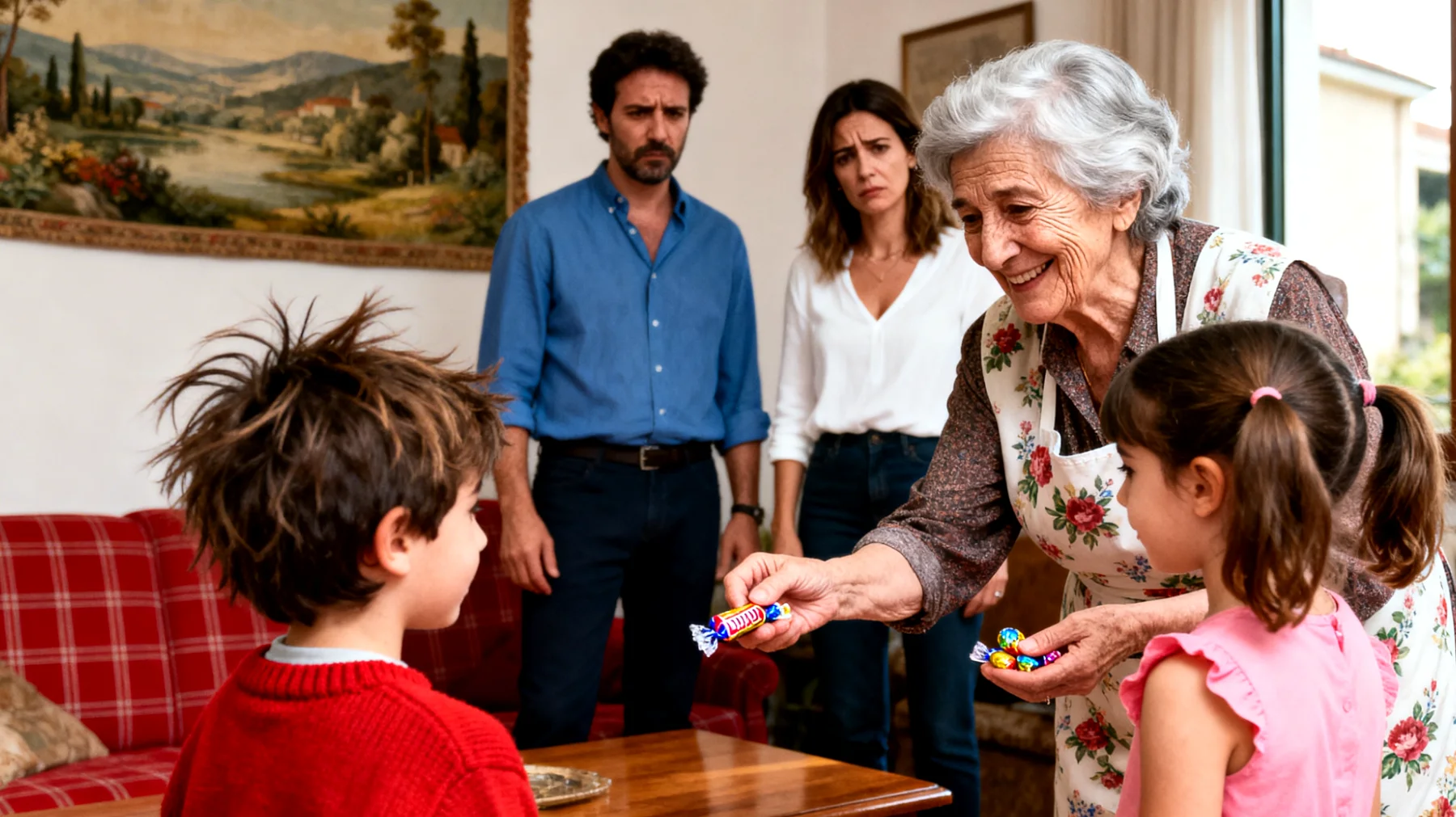 La nonna ha difficoltà a porre limiti ai nipoti bambini e fatica a dire 'no' alle loro richieste, creando tensioni con i genitori e confusione educativa nei piccoli"