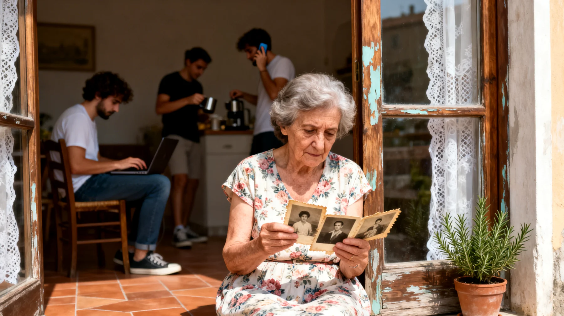 Una nonna che teme di perdere il legame affettivo con i nipoti giovani adulti, ormai impegnati tra università, lavoro e vita sociale, e che sente crescere la distanza emotiva nonostante gli anni di vicinanza durante l'infanzia"