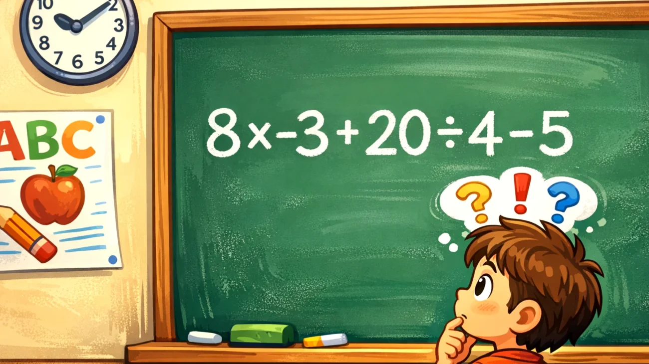 Quanto fa 8 × -3 + 20 ÷ 4 - 5? Solo i veri geni rispondono senza sbagliare (il 90% fallisce)"