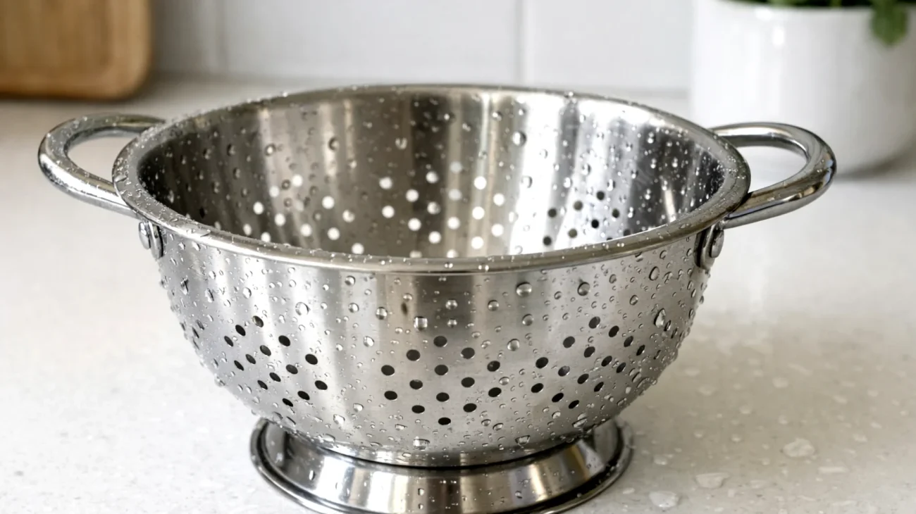 Come pulire e mantenere efficiente lo scolapasta per farlo durare più a lungo, evitando che i fori si ostruiscano con residui di amido e cibo"