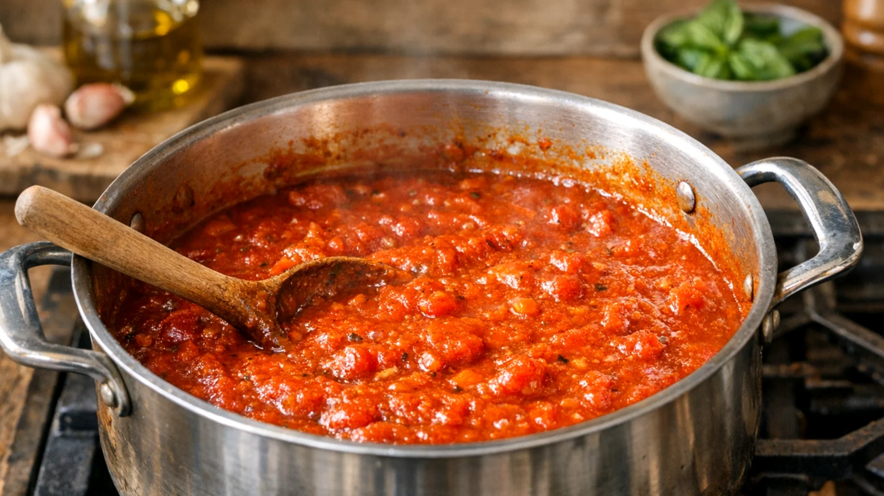 Come evitare che la polpa di pomodoro si attacchi al fondo della pentola e bruci durante la cottura, rovinando il sapore del sugo"